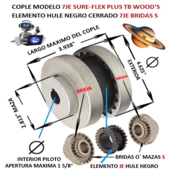 Product 7JE COPLE TB WOOD´S SURE-FLEX CON ELEMENTO HULE NEGRO EXTERIOR 4.625″ LARGO 3.938″ 7JE-COPLE-SURE-FLEX-7JE-ELEMENTO-HULE-NEGRO-TB-WOOD-S-OSUNA-BALERO-UNIVERSO-DE-REFACCIONES.png