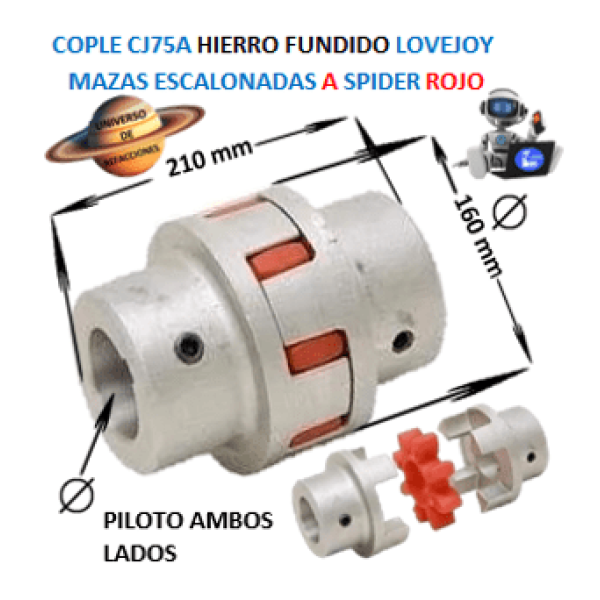 Product CJ75A COPLE COMPLETO DE FIERRO MAZAS ESCALONADAS PILOTO CON SPIDER 98A ROJO NO. PARTE 68514462418 CJ75A-COPLE-DE-FIERRO-MAZAS-ESCALONADAS-LOVEJOY-OSUNA-BALERO-UNIVERSO-DE-REF.png