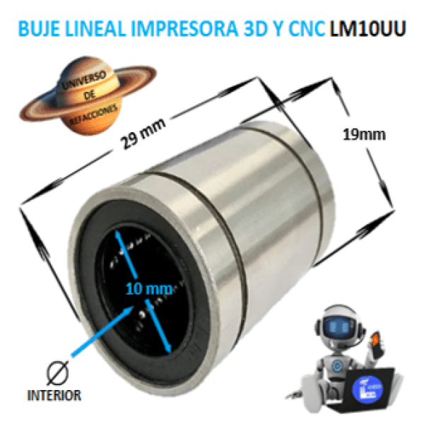Product LM10UU BUJE LINEAL ECONOMIC INTERIOR 10mm EXTERIOR 19mm LARGO 29mm LM10UU-BUJE-LINEAL-UNIVERSO-DE-REFACCIONES-OSUNA-BALERO-UDR-OBD-LM-10-UU.png