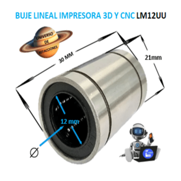 Product LM12UU BUJE LINEAL ECONOMIC INTERIOR 12mm EXTERIOR 21mm LARGO 30mm LM12UU-BUJE-LINEAL-UNIVERSO-DE-REFACCIONES-OSUNA-BALERO-UDR-OBD-LM-12-UU.png
