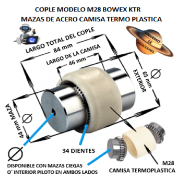 Product M-28 COPLE BOWEX KTR COMPLETO EXTERIOR 65mm LARGO 84mm M-28-COPLE-BOWEX-KTR-CAMISA-TERMOPLASTICA-OSUNA-BALERO-UNIVERSO-DE-REFACCIONES.png
