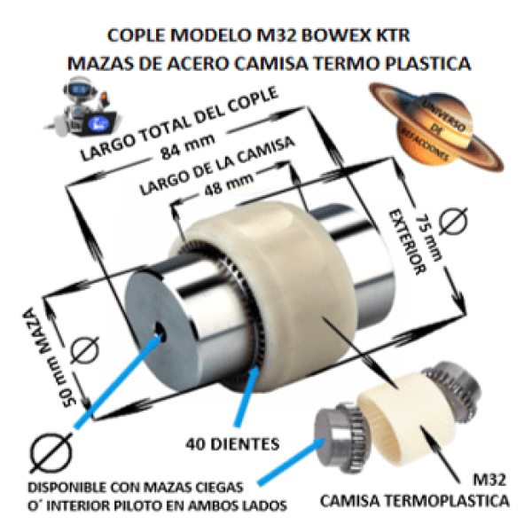 Product M-32 COPLE BOWEX KTR COMPLETO EXTERIOR 75mm  LARGO 84mm M-32-COPLE-BOWEX-KTR-CAMISA-TERMOPLASTICA-OSUNA-BALERO-UNIVERSO-DE-REFACCIONES.png