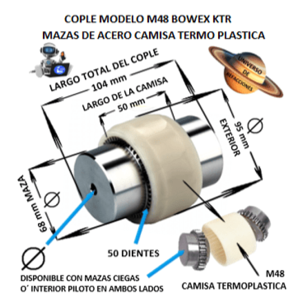 Product M-48 COPLE BOWEX KTR COMPLETO DIAMETRO 95mm LARGO 104mm M-48-COPLE-BOWEX-KTR-CAMISA-TERMOPLASTICA-OSUNA-BALERO-UNIVERSO-DE-REFACCIONES.png