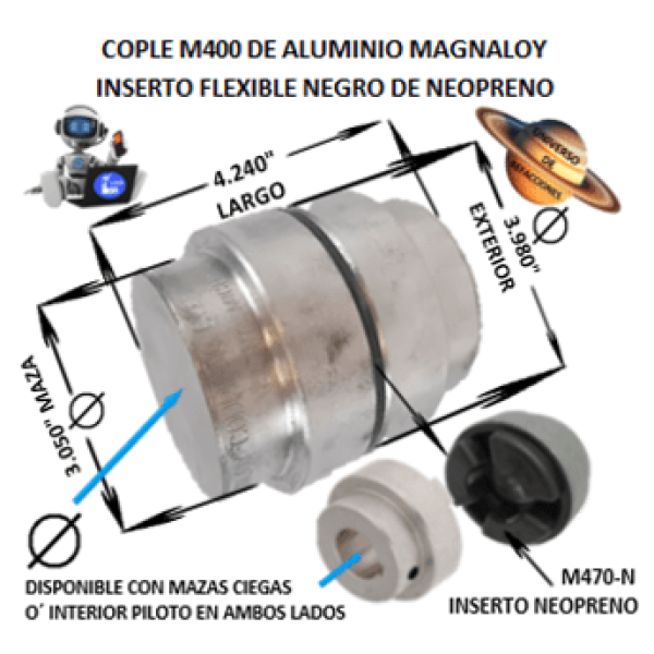 Product M400 COPLE MAGNALOY ALUMINIO INSERTO NEGRO EXTERIOR 3.980” LARGO 4.240” M400-N-COPLE-MAGNALOY-INSERTO-NEGRO-M470-N-OSUNA-BALERO-UNIVERSO-DE-REFACCIONES.png