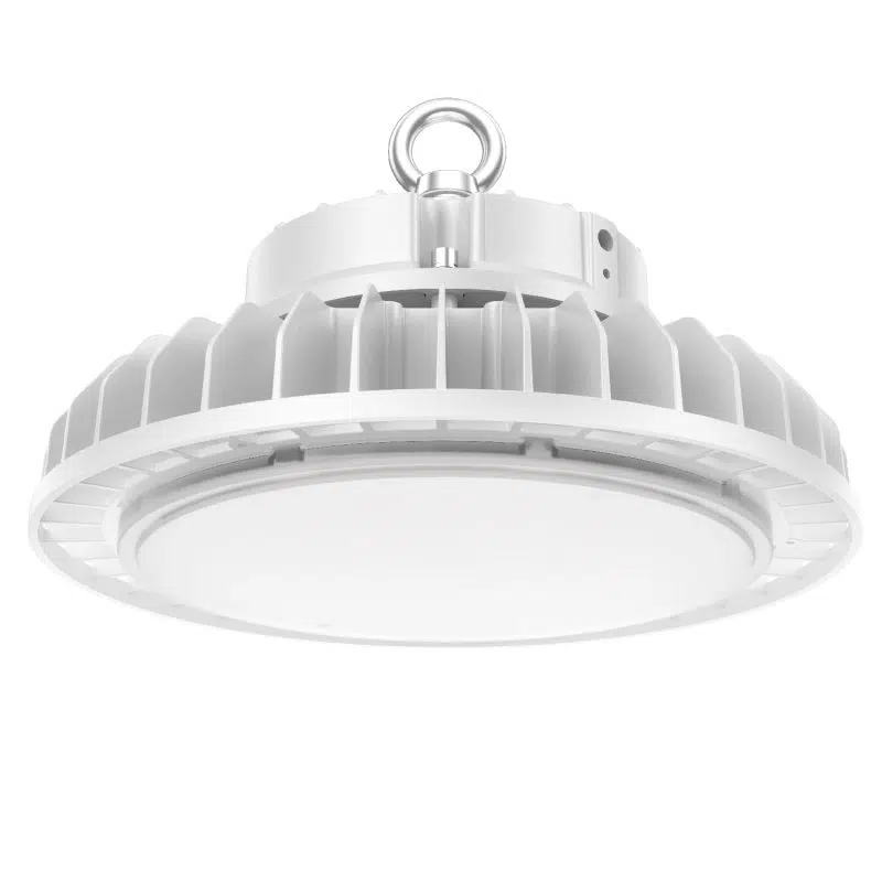 Product UFO LED ajustable de 100/120/150/200 vatios para bahía alta | 15 000 a 30 000 lúmenes | 5000 K | 100-277 V | Carcasa blanca MLLG-LED-HBC-200-C-120-800×800-1.webp
